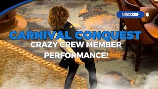 Carnival Conquest Crew Member Steals the Show with Incredible Act! #carnivalcruise #cruiselife