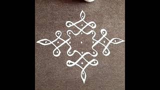 7×1 dots kolam. Latest dot kolam designs. Simple rangoli/muggulu. Daily use dot kolam. Easy rangoli