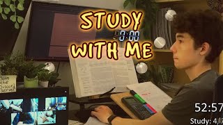 🔴LIVE 8 HOUR | Day 320 | PART 2 study with me Pomodoro | No music, Rain/Thunderstorm sounds