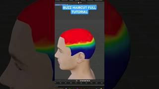 Buzz Haircut beginner Tutorial on Blender #blender3d #haircut #tutorial #blendertutorial