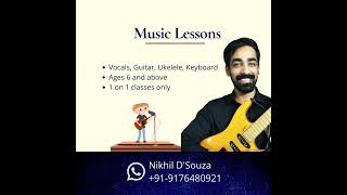 Music lessons for Guitar, Ukelele, Vocals and Keyboard