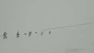 ITBP Patrolling Amidst Snowfall At An Altitude Of 14,000 Feet In Himachal Pradesh.