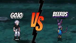 Gojo Vs Beerus jujutsu kaisen x dragon ball fights / mugen