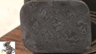 Forging a damascus belt buckle