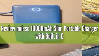 Review miisso 10000mAh Slim Portable Charger with Built in Cable, Power Bank Travel Charger External