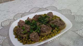 دولمة قرنون بالجلبانة  Dolma artichauts et petit pois