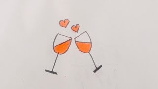 how to draw a two glasses  /hina Drawing