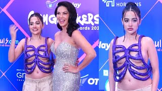 Urfi Javed Purple Rib Cage Top Look  Changemaker Award 2023 | Bollywood Stardust