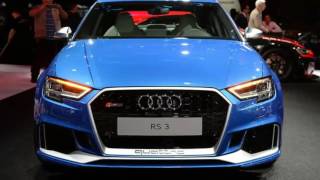 The Audi RS3 shows up at Paris with five cylinders, 400 hp, and a scowl