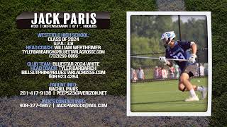 Jack Paris 2022 Summer & Fall Lacrosse Highlights | Westfield HS '24 | BlueStar Lacrosse