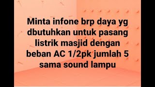 Ac 0.5 pk 5 unit,sound,lampu,sanyo,listrik pasang berapa watt.