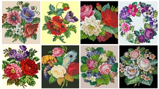 Top 100+ Amazing and Elegant Floral Cross stitch patterns || Charsuti Kerhai Ideas For Everything||