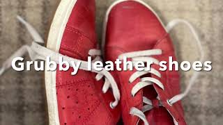 Green clean of grubby leather shoes