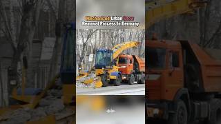 Mechanized urban snow removal process in Germany #mechanical #vehicles #snowremoval