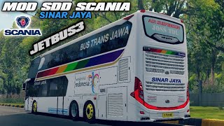 SHARE!! LIVERY MOD SINAR JAYA DOUBLE DECKER SCANIA||MOD BUSSID V3.7.1 TERBARU