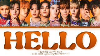 TREASURE HELLO Lyrics (트레저 헬로 가사) [Color Coded Eng/Rom/Han/가사]