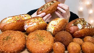 옥수수핫도그 청양소시지핫도그 피자고로케 에그마요 찹쌀도넛 🌭(ft. 연유 불닭마요) Croquette Dessert Mukbang コロッケ