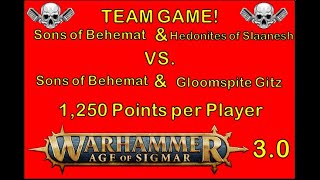 TEAM Game: Sons of Behemat  verses  Slaanesh/Gloomspit Gits: Age of Sigmar Battle Report. Ep. 06