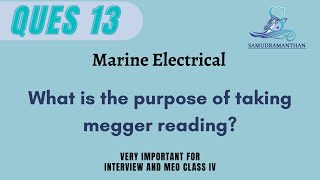 What is the #purpose of #taking #megger #reading #marine_engineering @_samudramanthan_​