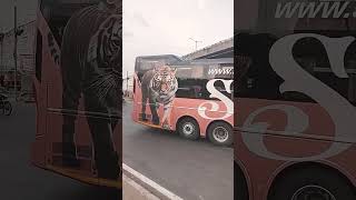 Sharma Transport Tiger theme Volvo B8R 9600s on Bangalore Mumbai route #bus #shorts #trending