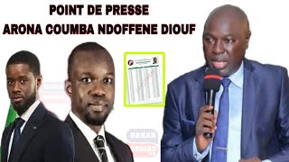 🔴DIRECT : LÉGISLATIVES 2024: ARONA COUMBA NDOFFENE DIOUF DÉCLARE  SON SOUTIEN À LA LISTE DE PASTEF