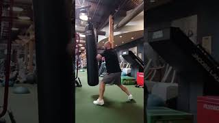 Bare knuckle heavy bag training.