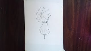 girl with umbrella drawing/easy girl drawing/how to make easy girl drawing/#inspiringcrafts