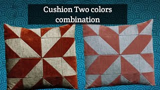 Designer two colour cushion cover cutting andstitching