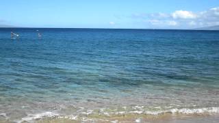 View from Kaanapali North Beach in Maui: Black Rock, Lanai, Molokai