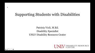 Supporting Students with Disabilities