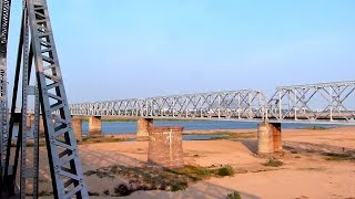 #VIJAYAWADA RAILWAY BRIDGE over the Krishna river ! #indianrailways #andhrapradesh #krishnariver