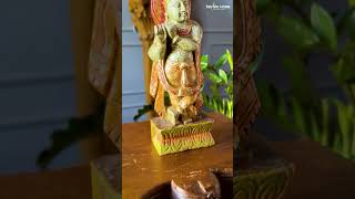 Wooden Whisper | Krishna Carved Rustic Finish Home Decor | Revive Home #homedecor