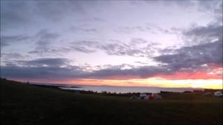 Midsummer sunset in Akranes, Iceland