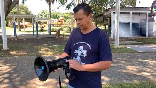 Megafone QUANTA 250W MP3 Recarregável com Gravador de Voz Super Potente Veja o Vídeo teste no Final