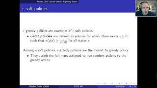 RL Chapter 5 Part3 (On-policy Monte-Carlo methods)