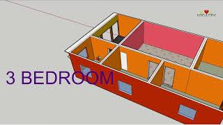 3D Google Sketchup Drawing with 3 bedroom , 1 kothari , 1 ashora || Best Drawing 2023 #tutorial