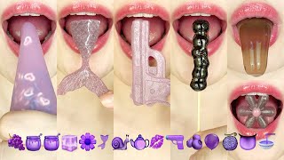 asmr (PURPLE FOODS) EMOJI FOOD KOHAKUTO HONEY JELLY 보라색 이모지 먹방 코하쿠토 꿀 젤리 eating sounds