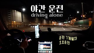 [Eng] 초보운전 혼자 야간운전 with 레니게이드🚗 북악스카이웨이 팔각정 •  24시 카페 더노벰버라운지 / 서울에서 남양주 / VLOG