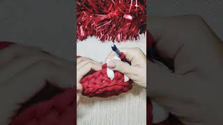 Cesta Navideña Trapillo ❤️🤩🎄#crochet #crochettutorial #shortscrochet #cesta #navidad