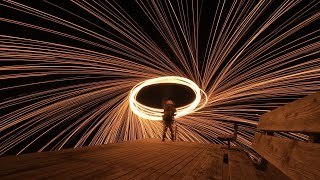 Steel wool photography. Goprohero7black & longexposure shots. Lightart & fire🔥