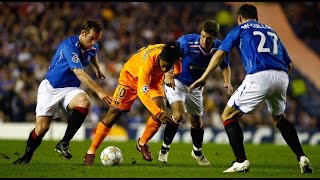 Ronaldinho Great Nutmeg Vs Rangers (2007/2008)