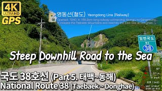 4K Korea Roadtrip | Scenic drive on National Route 38, Taebaek-Donghae 38번 국도 드라이브 여행 태백~동해 주행 영상