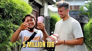 Tipping 5 Million to Delivery Drivers in Indonesia *emotional*