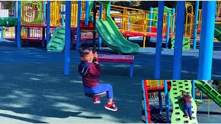 Family Fun at Outdoor Playground with Mommy & Baby |