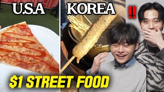 Korean React to $1 Street Food Around The World