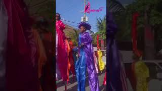 Afrikulture Stilts Walkers in #Dominica #Dominicacarnival #carnival #stiltwalkers #carnival2024