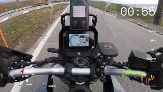 Suzuki V STROM 800 acceleration test 0 100 km/h, 0 120 km/h (see description)