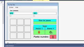 Programmation d'un Jeu Tic Tac Toe partie2