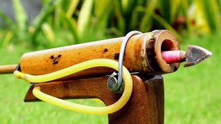 DIY Slingshot - Powerful Bamboo Slingshot With Rollers