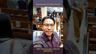 Wearing Ulos Ragi Hotang at Batak Church, HKBP Rawamangun, Jakarta (28/04/24)